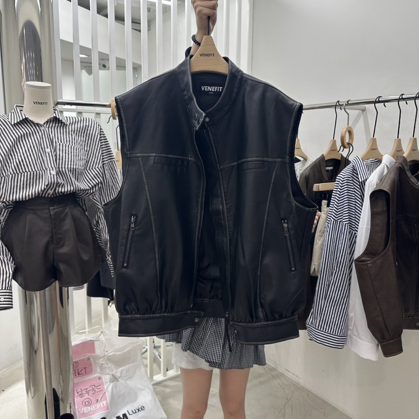 VENEFIT韓國代購㊣女裝新品職業人氣時尚休閑熱賣推薦25秋冬馬甲VENEFIT/JENNIE馬甲圖色2