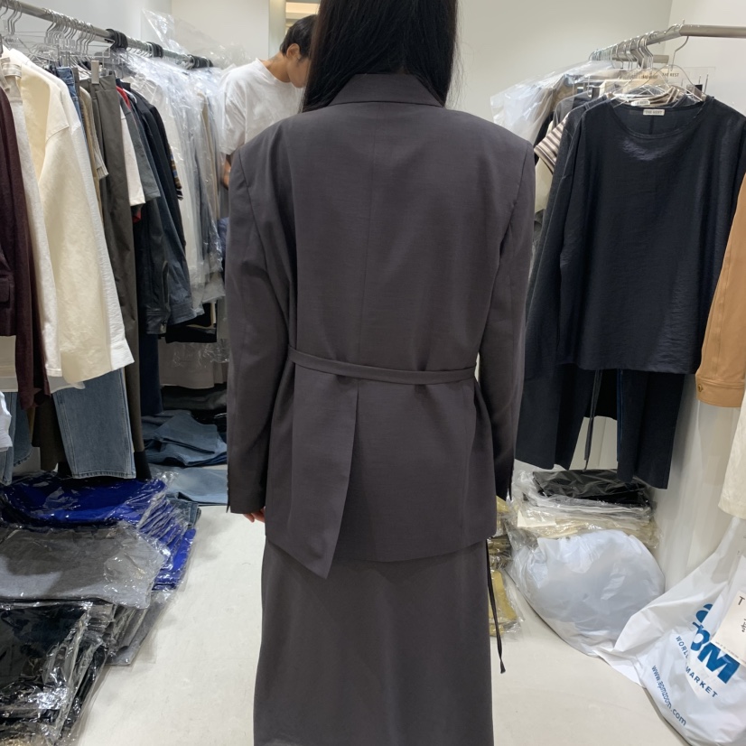 THE REST韓國直郵㊣女士新品職業人氣時尚休閑真品夾克含腰帶THE REST/UNNOEUD夾克