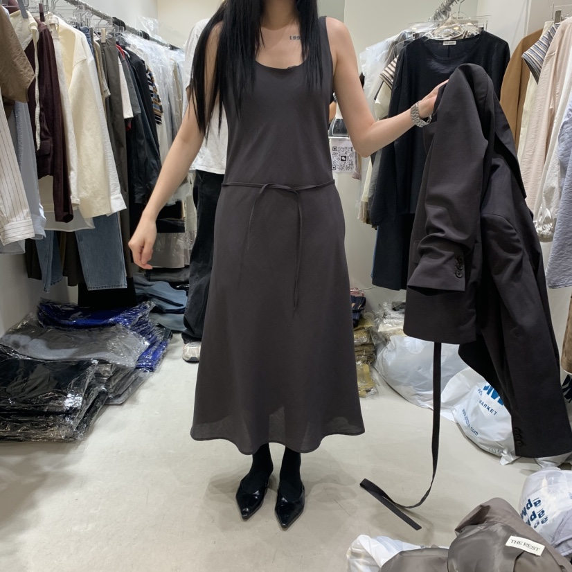 THE REST東大門㊣代購女裝新品推薦職業人氣時尚連衣裙含腰繩THE REST/UNNOEUD連衣裙圖色2