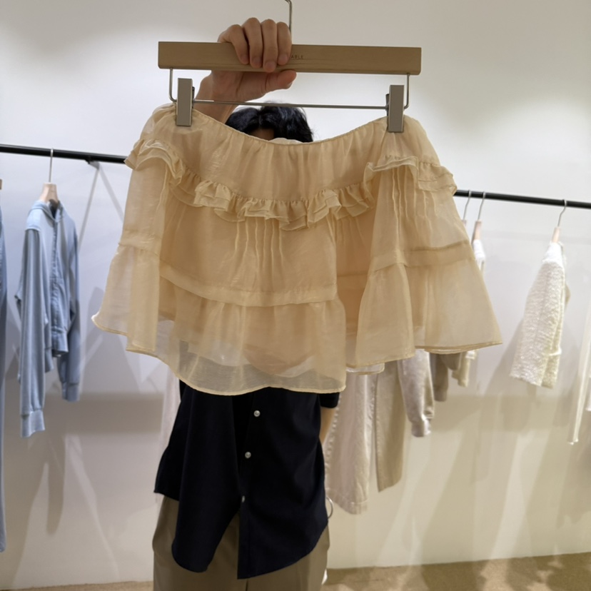 VEGETABLE韓國代購㊣女士新品真品推薦休閑25秋冬短裙荷葉邊VEGETABLE短裙圖色1