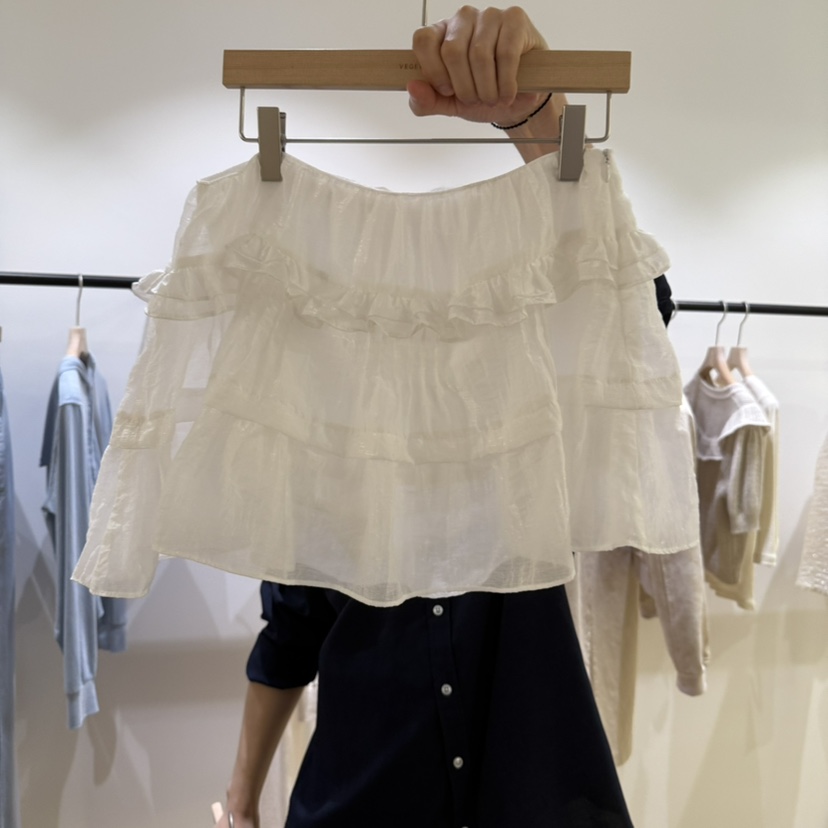 VEGETABLE韓國代購㊣女士新品真品推薦休閑25秋冬短裙荷葉邊VEGETABLE短裙圖色2