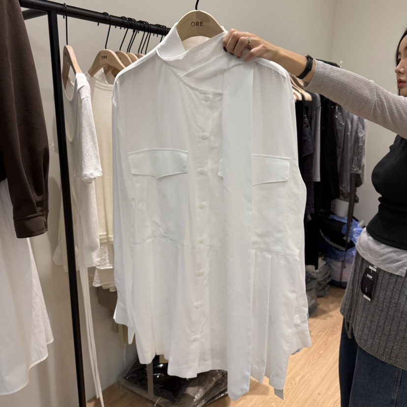 ORE-P東大門㊣實拍女裝新品人氣25秋冬職業推薦襯衫蕾絲衫ORE襯衫/蕾絲衫圖色1