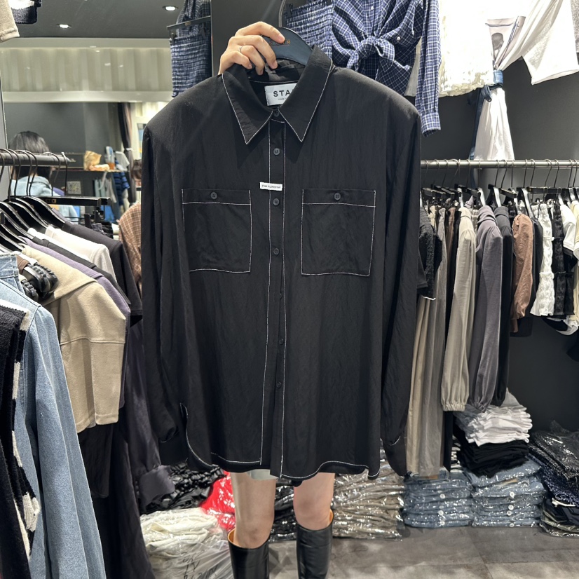 LONE STAR韓國代購㊣女裝新品人氣時尚推薦熱賣襯衫蕾絲衫LONE STAR襯衫/蕾絲衫圖色2
