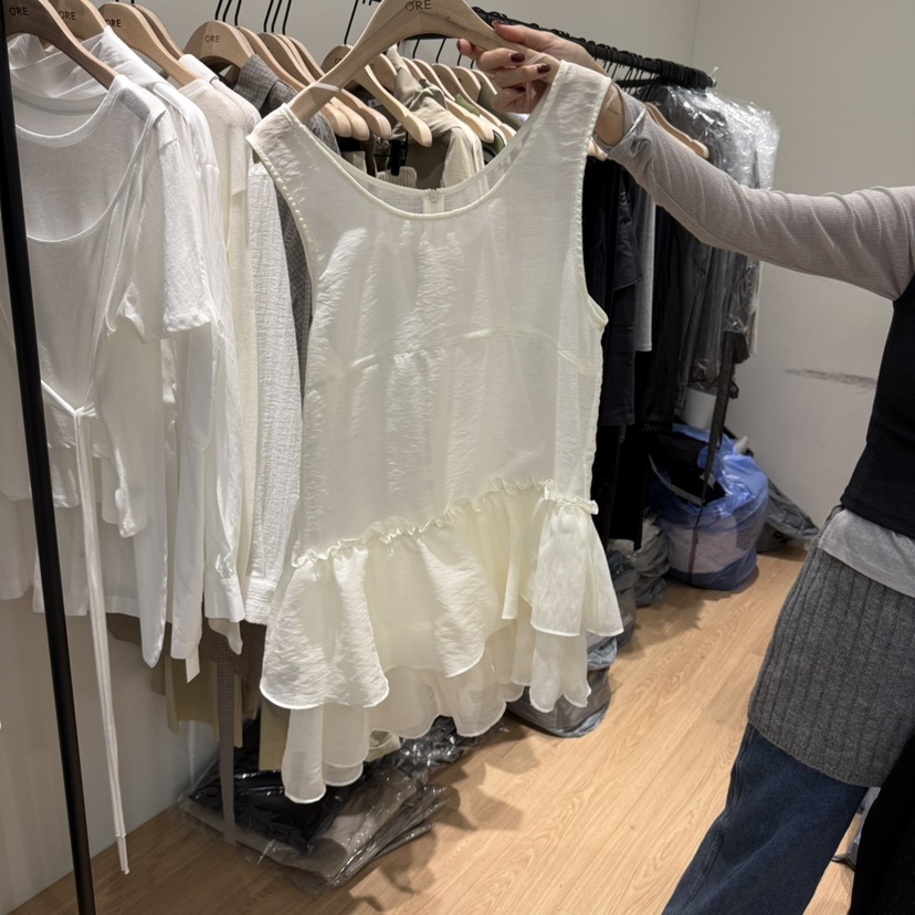 ORE-P韓國代購㊣女士新品真品推薦職業時尚25秋冬連衣裙荷葉邊ORE連衣裙圖色1