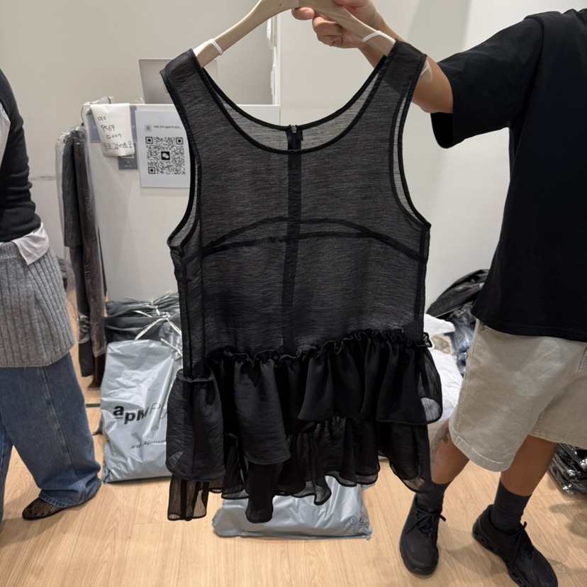 ORE-P韓國代購㊣女士新品真品推薦職業時尚25秋冬連衣裙荷葉邊ORE連衣裙圖色2