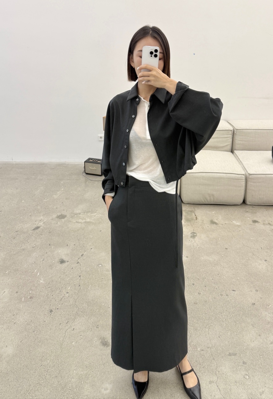 NINESQUARED韓國直郵㊣女裝新款25秋冬真品職業休閑熱賣長裙NINESQUARED長裙