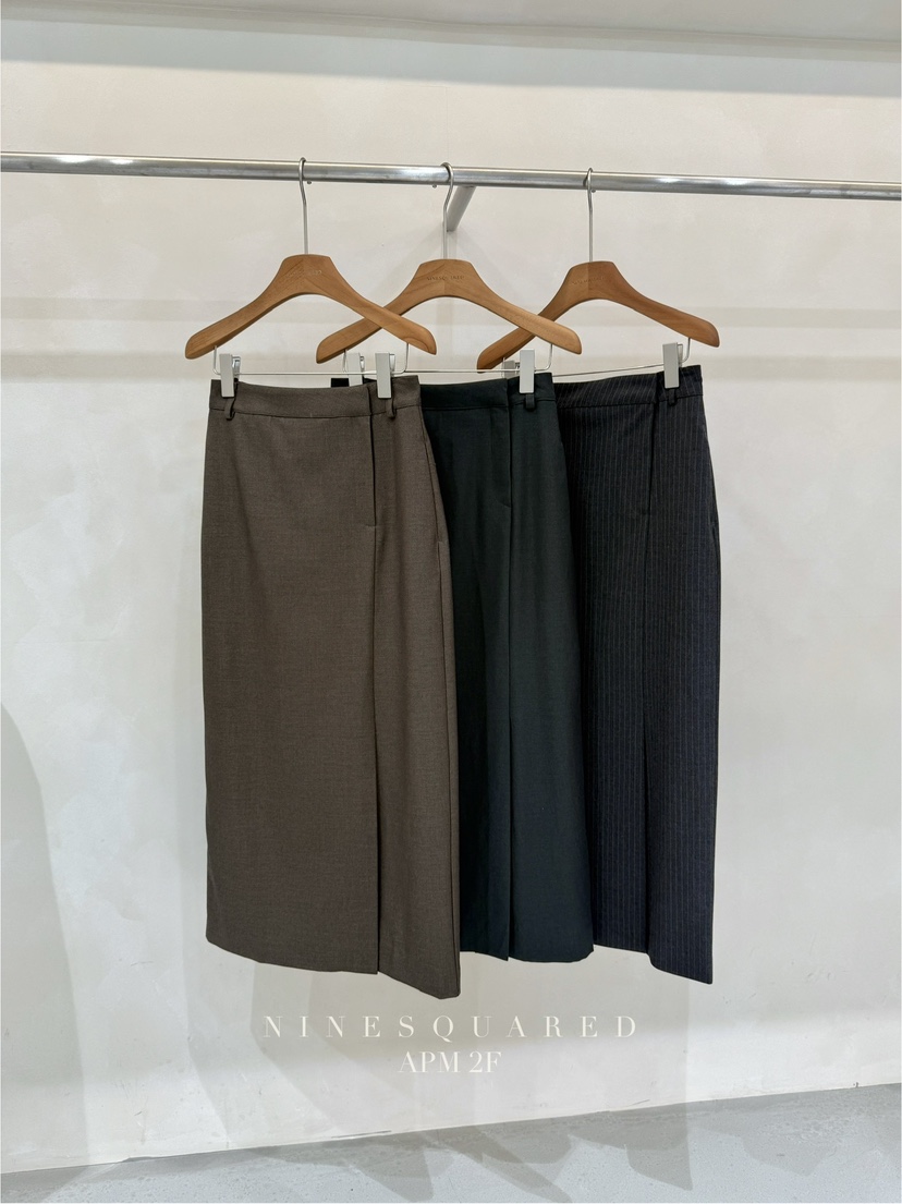 NINESQUARED韓國直郵㊣女裝新款25秋冬真品職業休閑熱賣長裙NINESQUARED長裙