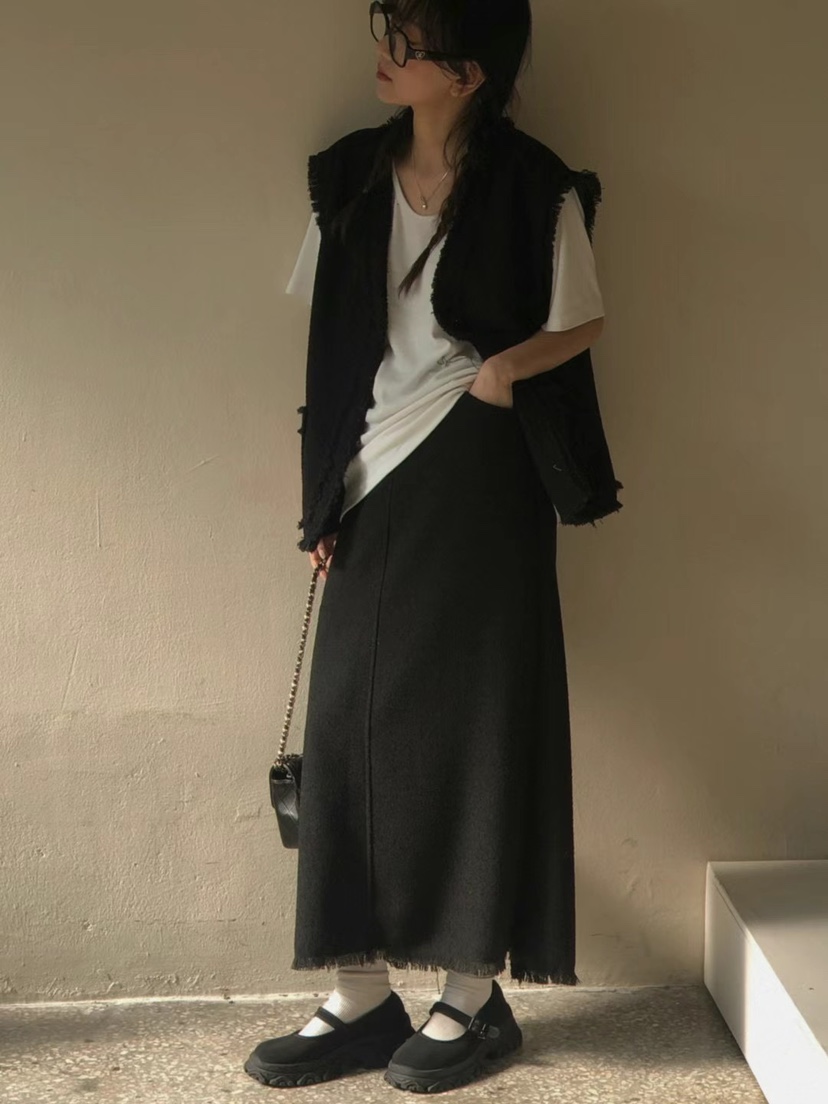 ONDO-P韓國代購㊣女士新款熱賣人氣時尚真品推薦長裙粗花呢ONDO-P長裙