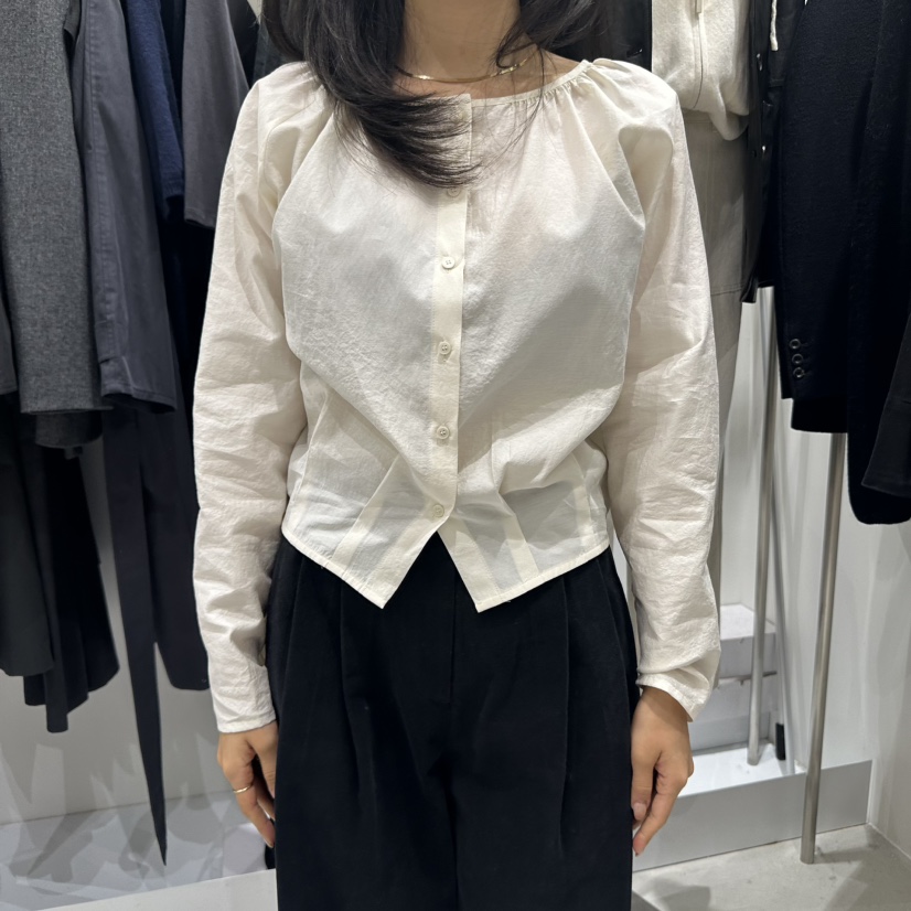 WOOD SAGE韓國代購㊣女裝新款休閑人氣推薦襯衫蕾絲衫綁帶WOOD SAGE襯衫/蕾絲衫