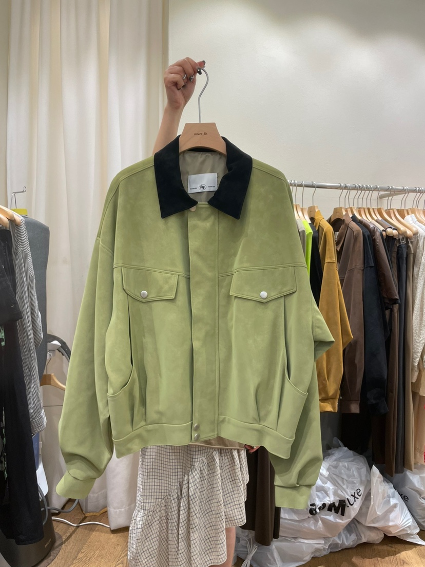 AUVERFIT東大門㊣實拍女士新品真品推薦時尚夾克絨面革寬松AUVERFIT夾克圖色2