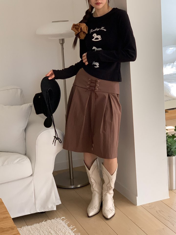 MORE THAN-P韓國代購㊣女士新品人氣休閑時尚半身裙中短裙MORE THAN半身裙/中短裙