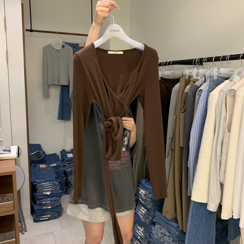 LE AHICON東大門㊣代購女裝新款人氣推薦職業時尚真品長袖T恤Le Ahicon長袖T恤圖色2