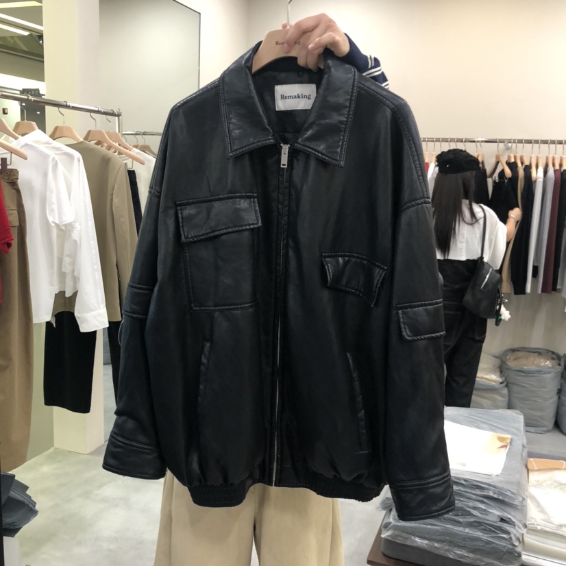URBANSTORY/REMAKING韓國直郵㊣女士新款休閑熱賣皮衣皮革Remaking/URBANSTORY皮衣圖色1