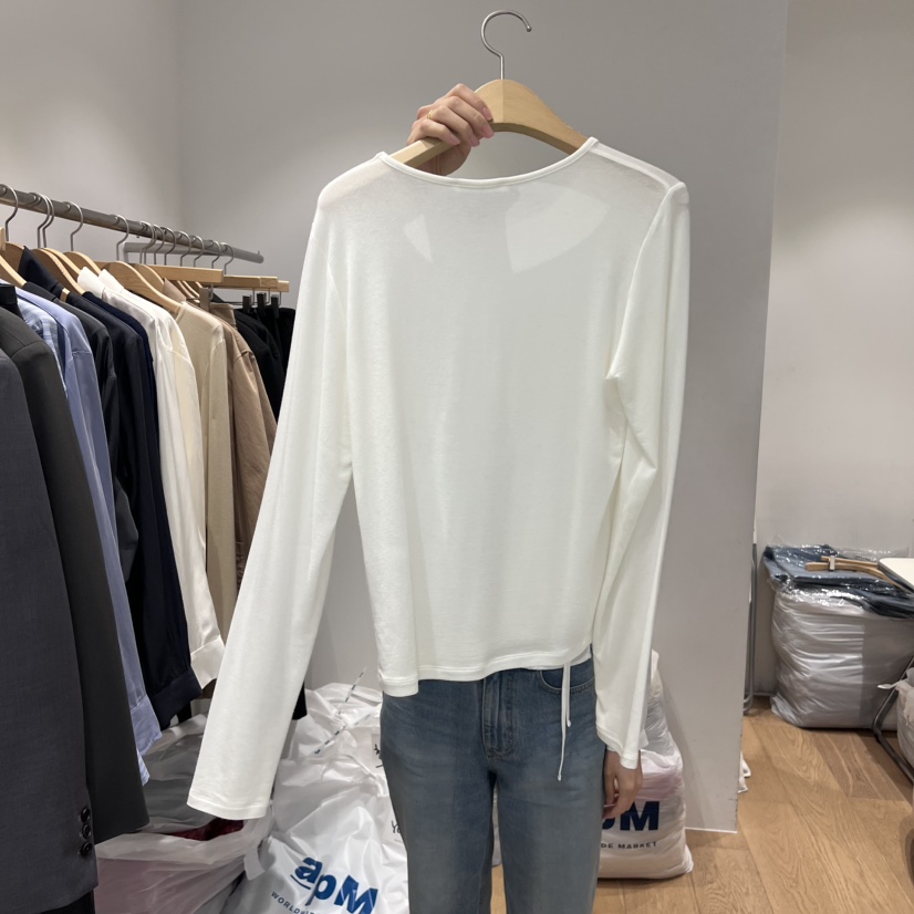 OUR-A東大門㊣實拍女裝新品職業熱賣推薦休閑25秋冬長袖T恤羊毛OUR-A長袖T恤