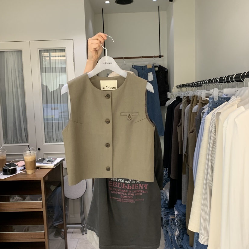 LE AHICON東大門㊣實拍女士新品職業25秋冬休閑時尚真品馬甲Le Ahicon馬甲圖色1