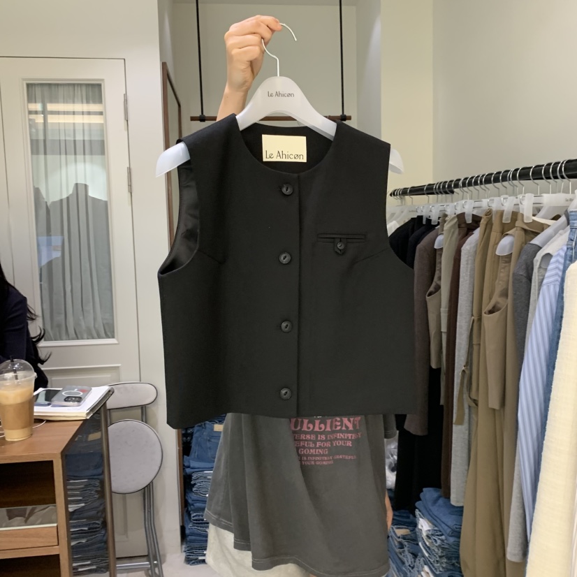 LE AHICON東大門㊣實拍女士新品職業25秋冬休閑時尚真品馬甲Le Ahicon馬甲圖色2
