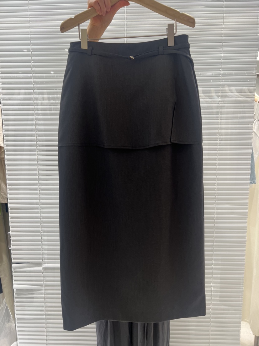 FF東大門㊣代購女士新品休閑人氣職業25秋冬長裙含腰繩腰帶FF/SUNDAY長裙圖色2