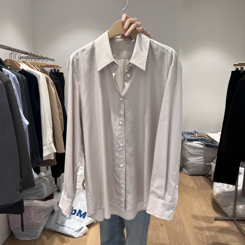 OUR-A韓國代購㊣女士新品職業時尚休閑真品襯衫蕾絲衫天絲OUR-A襯衫/蕾絲衫圖色1