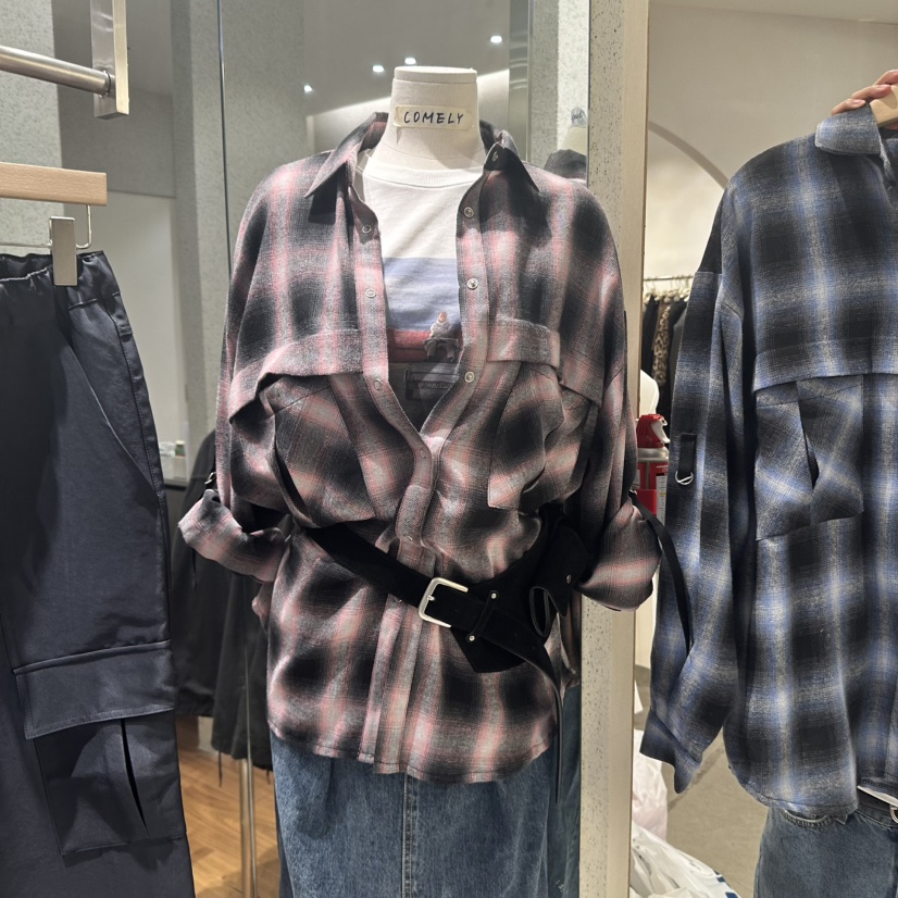COMELY東大門㊣實拍女士新品25秋冬人氣襯衫蕾絲衫不含腰帶COMELY襯衫/蕾絲衫