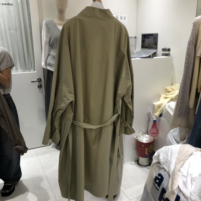 MONDAY TO SUNDAY東大門㊣實拍女士新品25秋冬長款風衣含腰帶MONDAY TO SUNDAY長款風衣