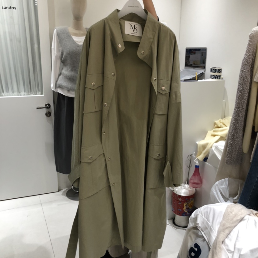 MONDAY TO SUNDAY東大門㊣實拍女士新品25秋冬長款風衣含腰帶MONDAY TO SUNDAY長款風衣圖色2