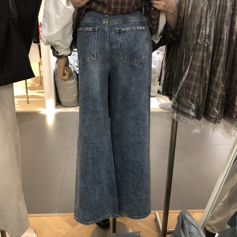 NOWHERE東大門㊣實拍女士新品25秋冬推薦牛仔褲不含腰帶羅紋NOWHERE牛仔褲