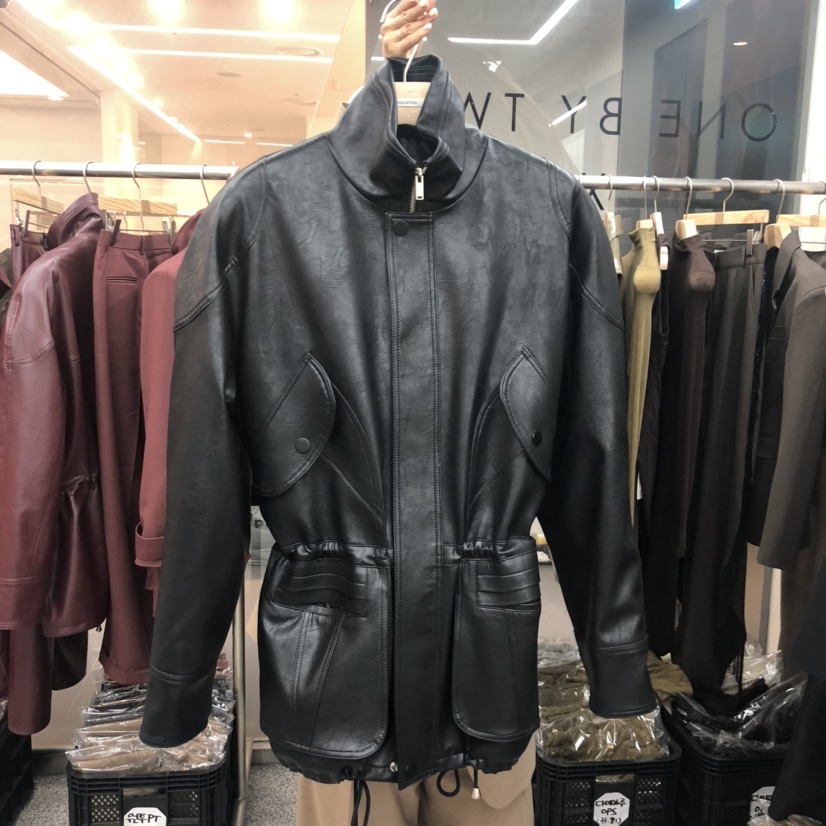 ONEBYTWO東大門㊣實拍女裝新品推薦職業真品熱賣休閑時尚皮衣ONE BY TWO皮衣圖色2