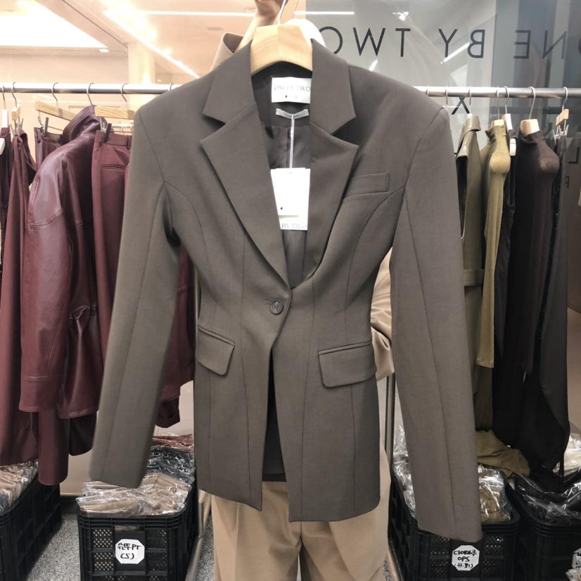 ONEBYTWO東大門㊣直郵女裝新品熱賣職業25秋冬推薦夾克鏤空ONE BY TWO夾克