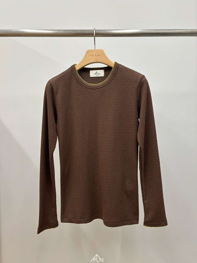 THEPLAN韓國代購㊣女裝新品25秋冬真品休閑推薦熱賣長袖T恤THE PLAN長袖T恤圖色2