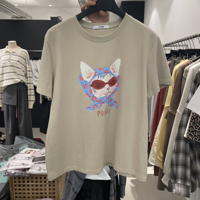 A.CES東大門㊣直郵女裝新款推薦時尚25秋冬休閑熱賣T恤兜帽A.CEST恤圖色2