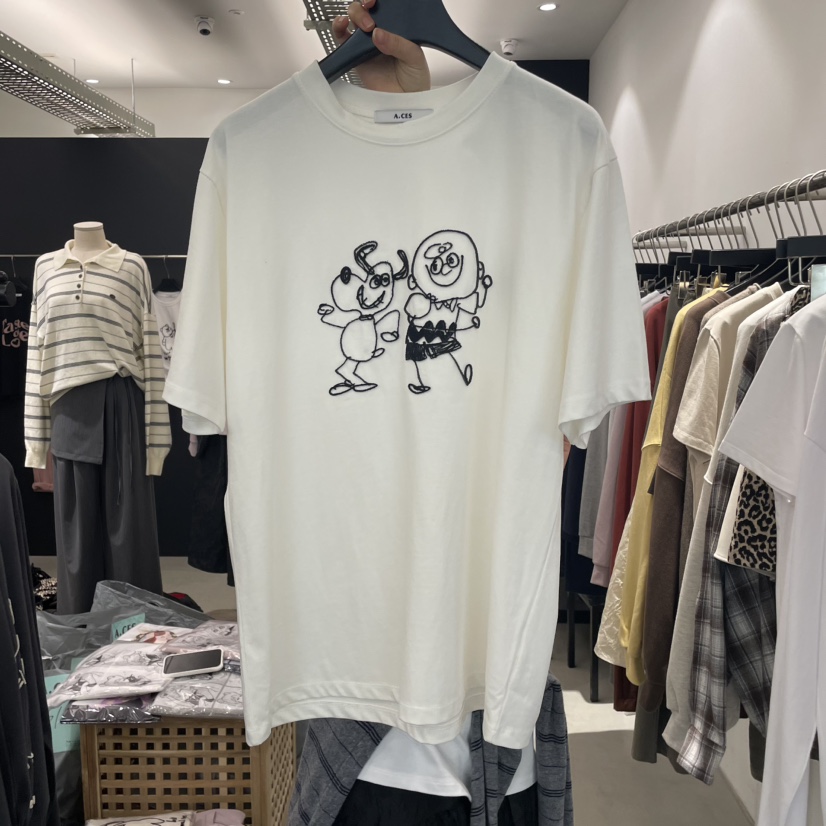 A.CES韓國代購㊣女士新款休閑推薦25秋冬時尚真品職業人氣T恤A.CEST恤圖色2