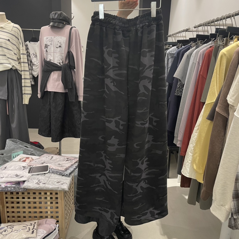 A.CES韓國代購㊣女士新品真品25秋冬推薦時尚熱賣休閑褲迷彩A.CES休閑褲