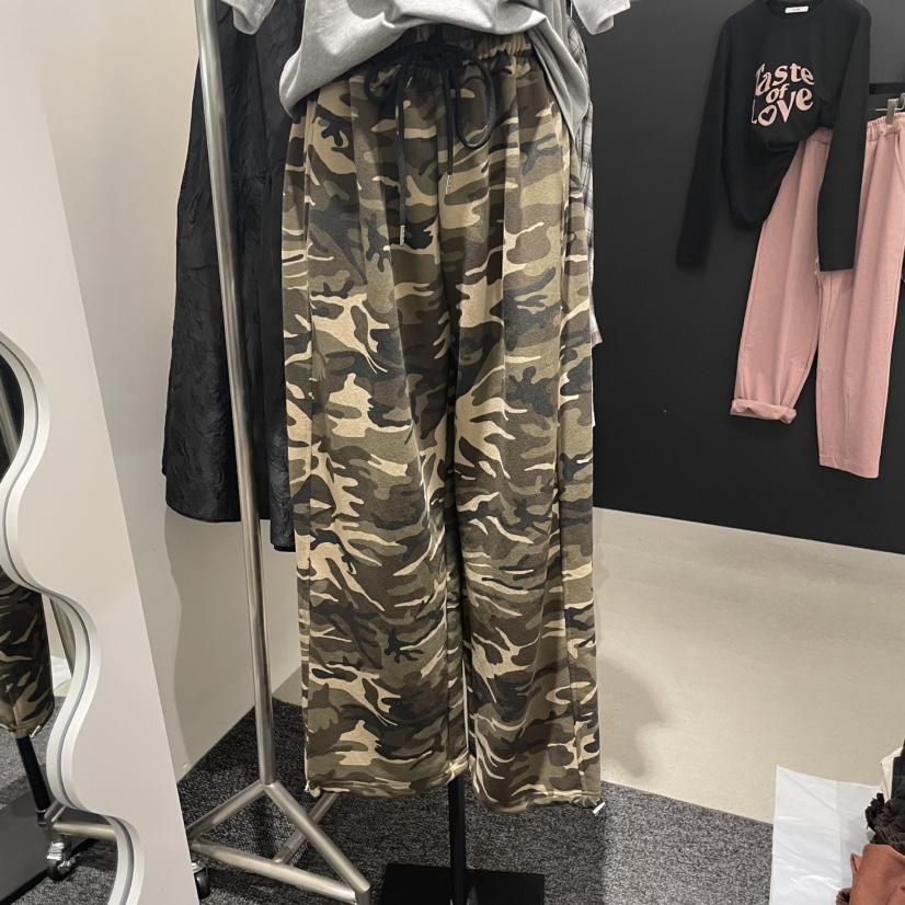 A.CES韓國代購㊣女士新品真品25秋冬推薦時尚熱賣休閑褲迷彩A.CES休閑褲圖色1