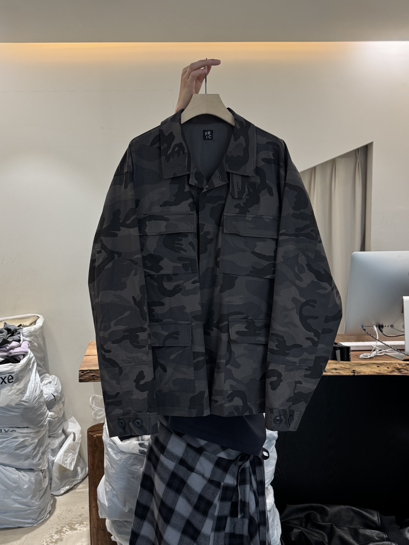 FRIC韓國代購㊣女裝新品時尚25秋冬休閑真品熱賣職業夾克迷彩FRIC夾克圖色1