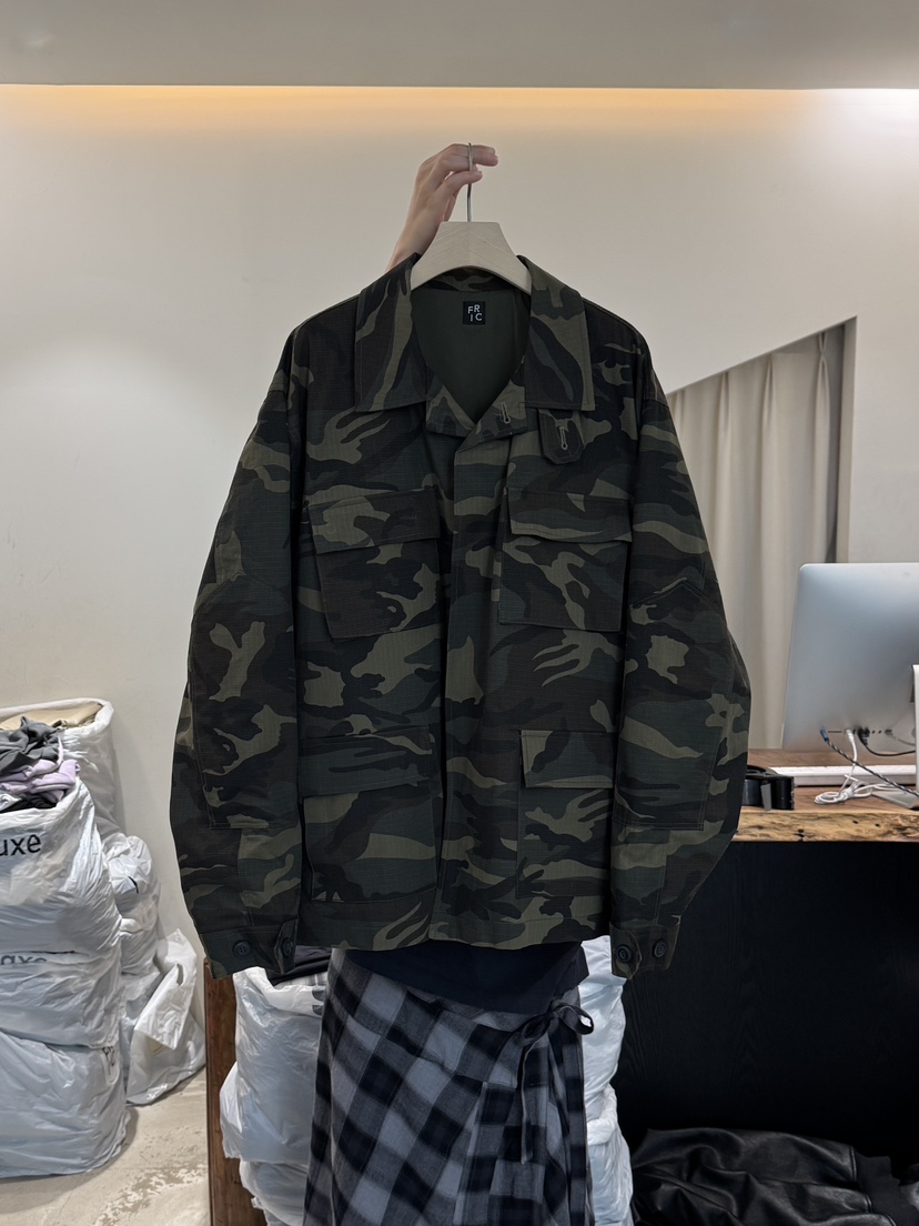 FRIC韓國代購㊣女裝新品時尚25秋冬休閑真品熱賣職業夾克迷彩FRIC夾克圖色2
