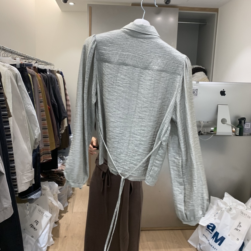 MEET ME東大門㊣代購女裝新品休閑時尚人氣職業襯衫蕾絲衫MEET ME襯衫/蕾絲衫