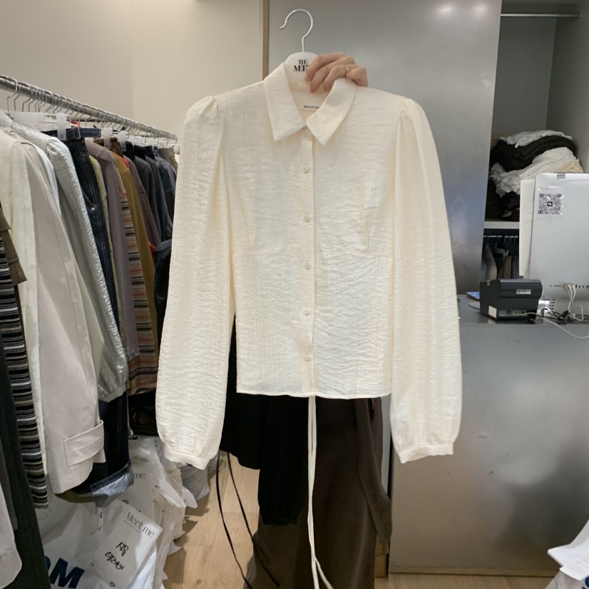 MEET ME東大門㊣代購女裝新品休閑時尚人氣職業襯衫蕾絲衫MEET ME襯衫/蕾絲衫圖色2