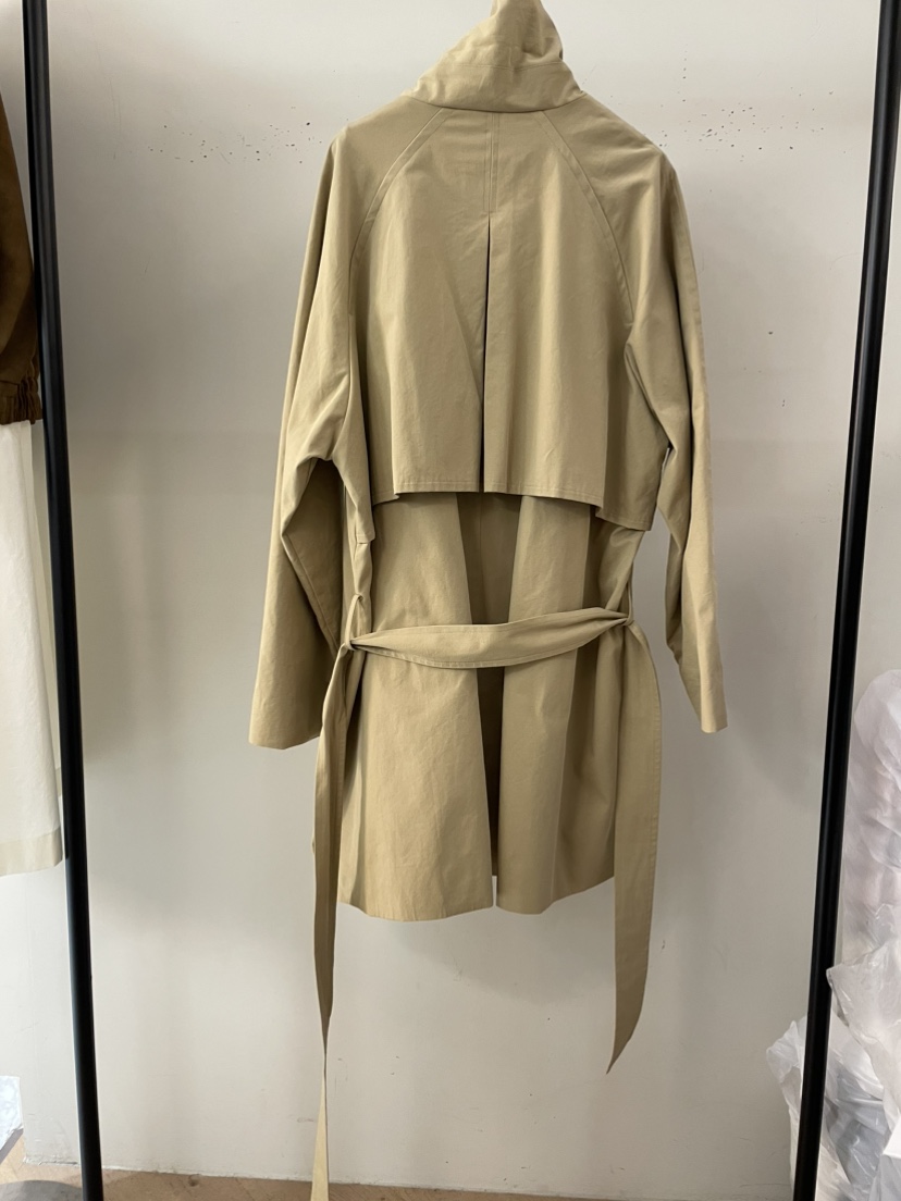 OBJET韓國代購㊣女士新品休閑職業真品25秋冬長款風衣含腰帶love us u/OBJET長款風衣