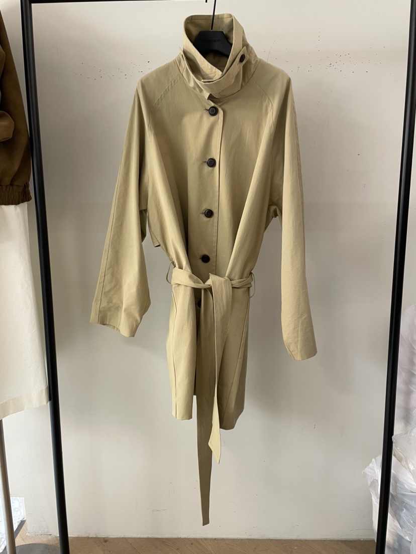 OBJET韓國代購㊣女士新品休閑職業真品25秋冬長款風衣含腰帶love us u/OBJET長款風衣