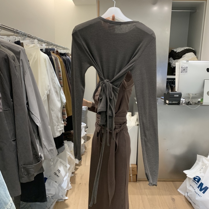 MEET ME韓國代購㊣女裝新款人氣休閑25秋冬推薦熱賣長袖T恤MEET ME長袖T恤