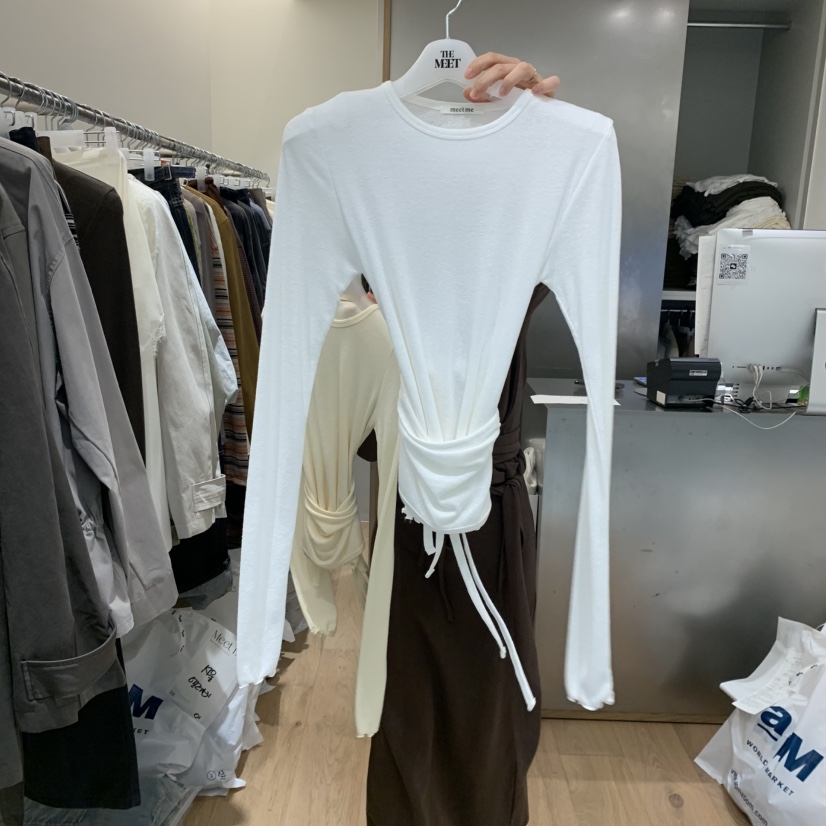 MEET ME韓國代購㊣女裝新款人氣休閑25秋冬推薦熱賣長袖T恤MEET ME長袖T恤圖色2