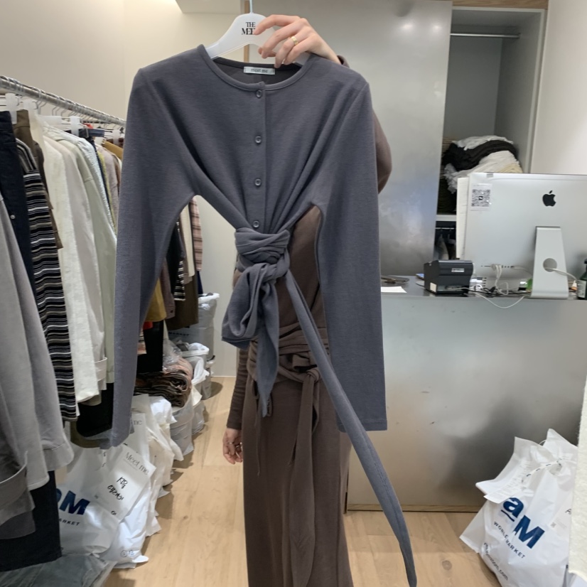 MEET ME東大門㊣實拍女裝新品真品人氣時尚25秋冬職業長袖T恤MEET ME長袖T恤圖色2