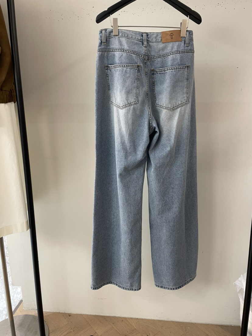 OBJET韓國直郵㊣女士新品25秋冬職業休閑真品人氣時尚牛仔褲love us u/OBJET牛仔褲