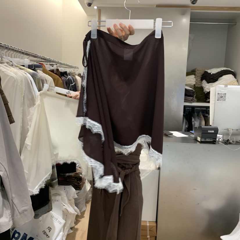 MEET ME東大門㊣直郵女裝新款時尚熱賣25秋冬真品短裙蕾絲MEET ME短裙