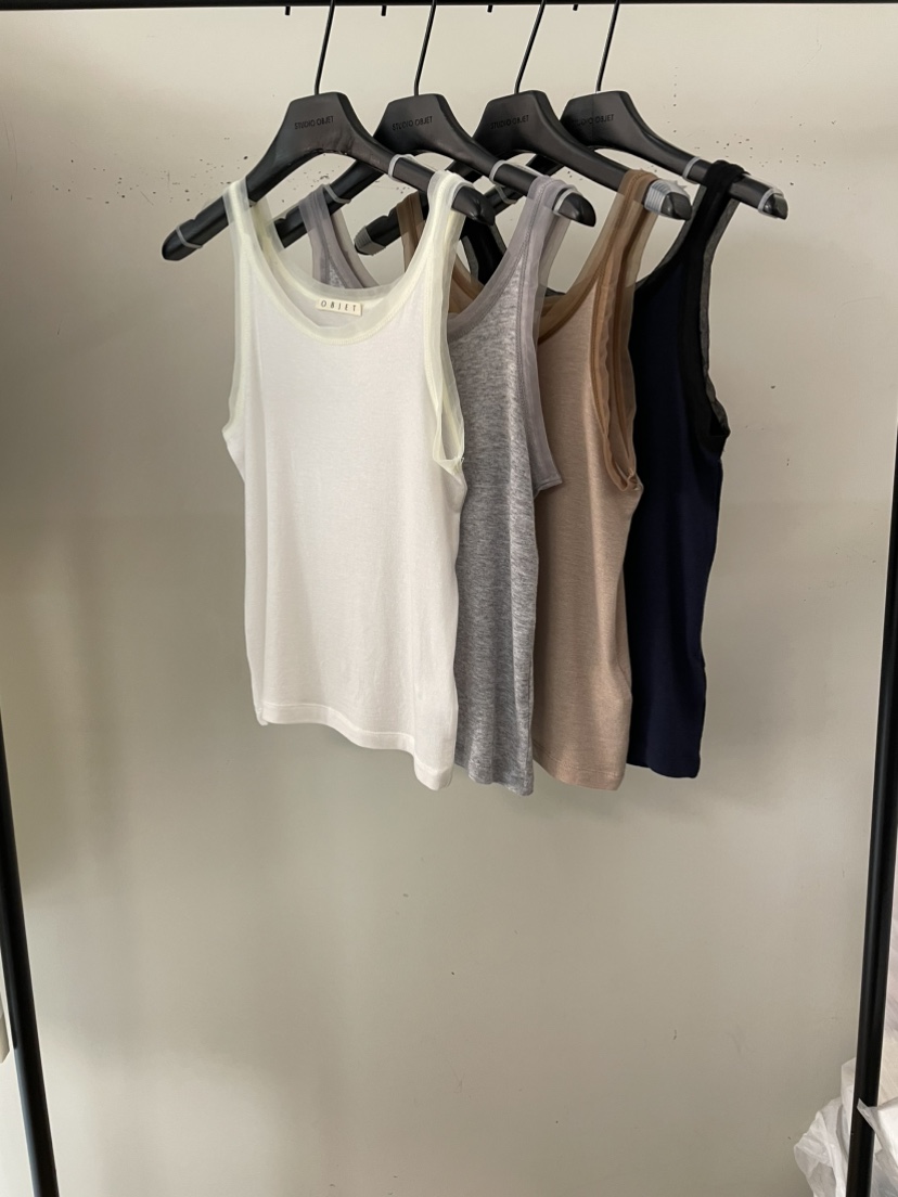 OBJET東大門㊣實拍女裝新款25秋冬真品職業人氣休閑吊帶背心love us u/OBJET吊帶/背心