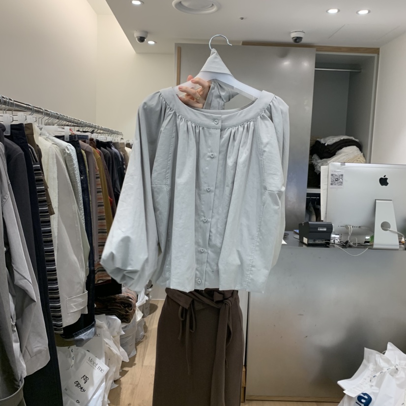 MEET ME東大門㊣代購女士新品真品推薦時尚襯衫蕾絲衫含脖帶MEET ME襯衫/蕾絲衫