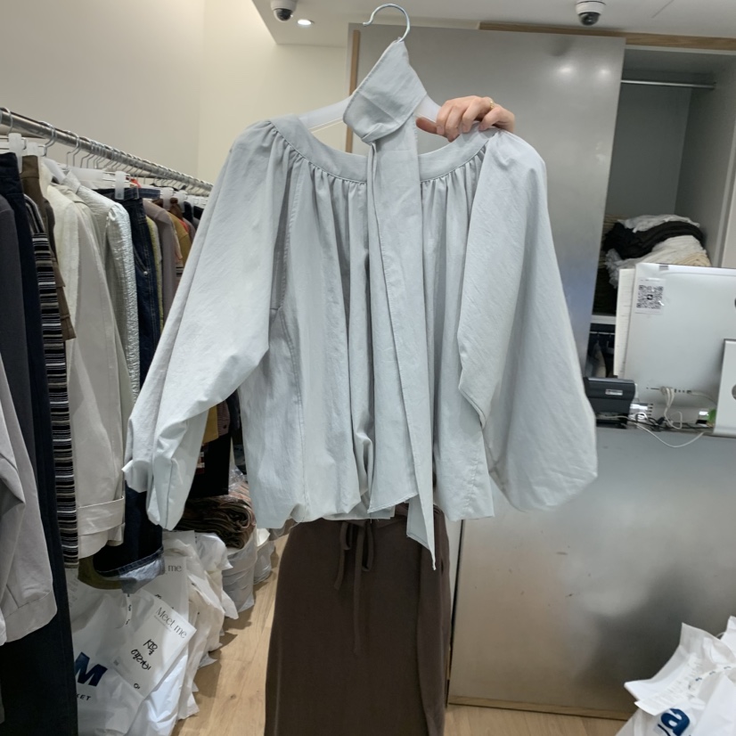 MEET ME東大門㊣代購女士新品真品推薦時尚襯衫蕾絲衫含脖帶MEET ME襯衫/蕾絲衫圖色1