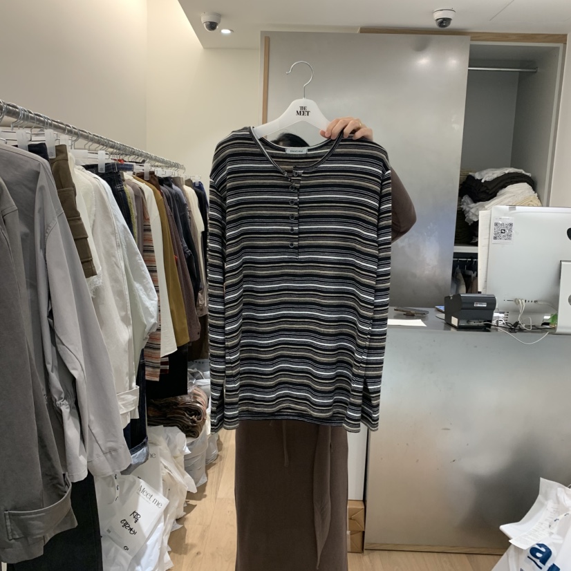 MEET ME東大門㊣代購女裝新款休閑推薦時尚職業真品長袖T恤MEET ME長袖T恤圖色3
