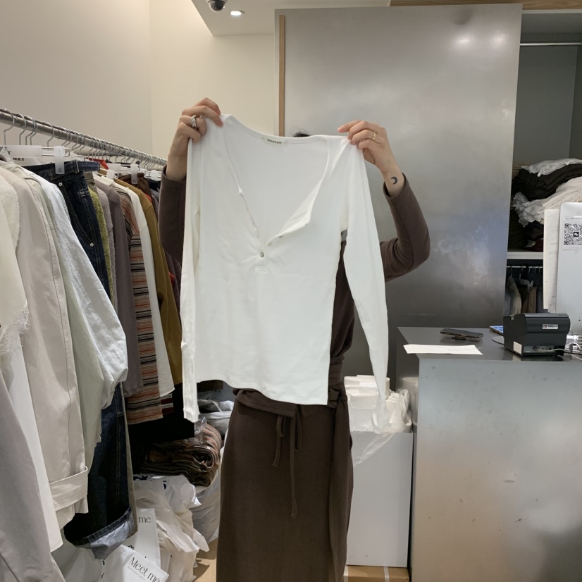 MEET ME韓國直郵㊣女裝新款人氣休閑時尚推薦熱賣職業長袖T恤MEET ME長袖T恤圖色4