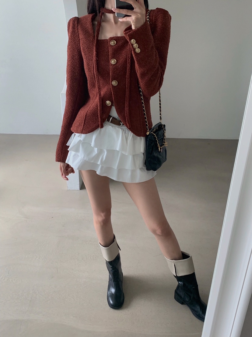 VERANDA東大門㊣實拍女裝新款人氣職業休閑推薦時尚夾克粗花呢VERANDA夾克